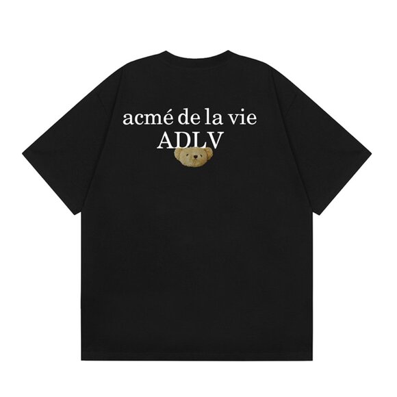 Black Short-Sleeved T-Shirt With A Bear And A Child Print Acme De La Vie - Picture 2 of 4